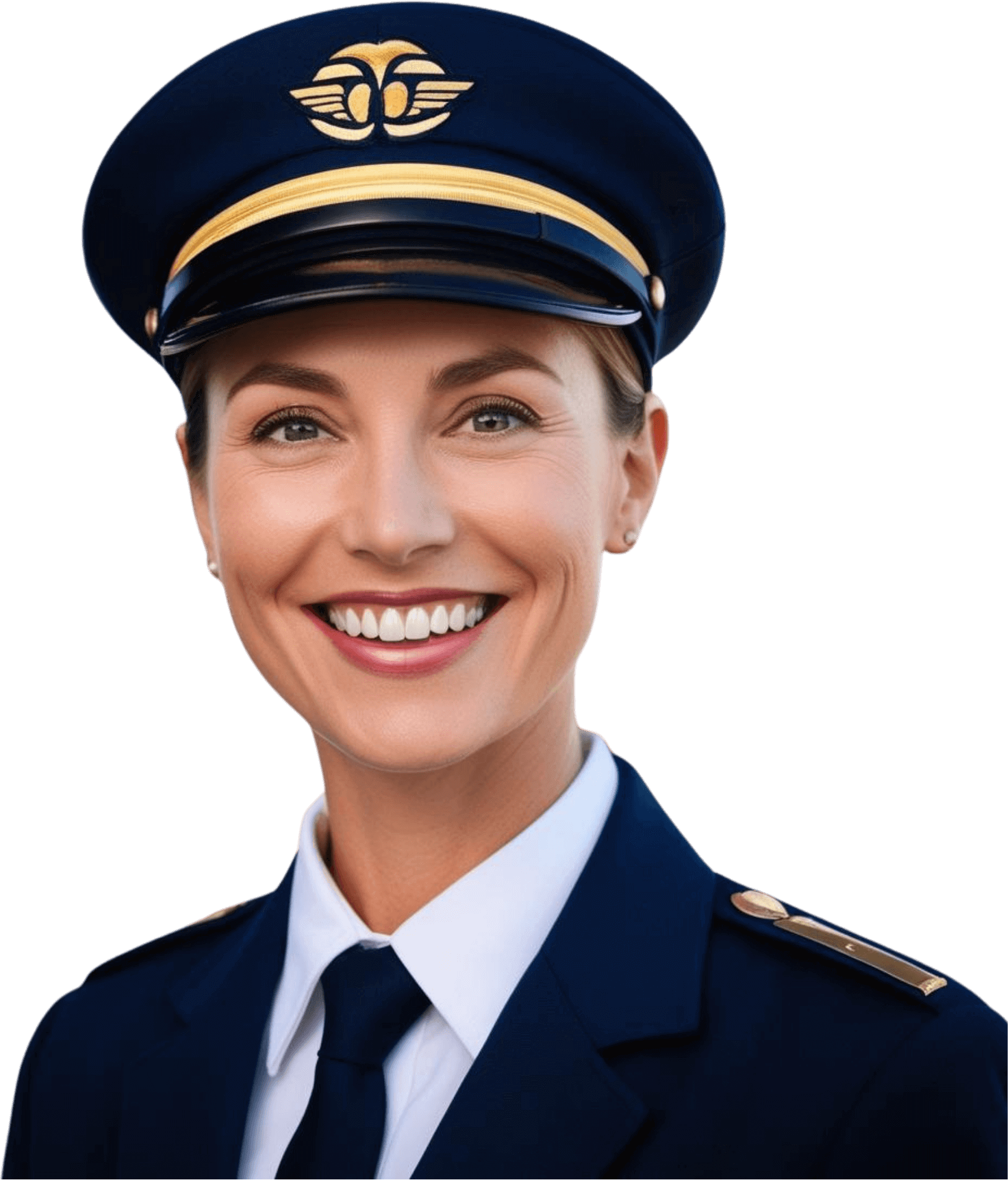 Pilota de avião sorrindo