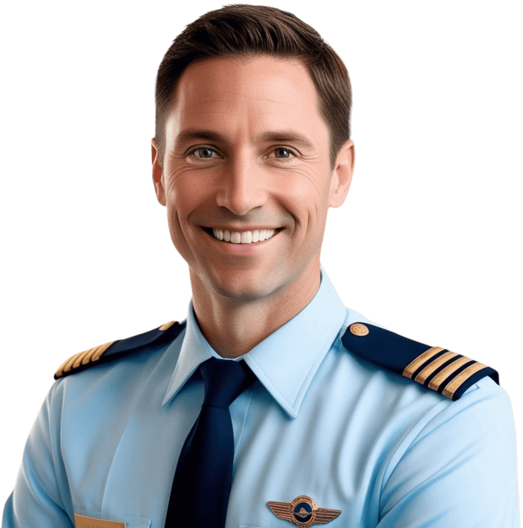 Piloto de avião sorrindo